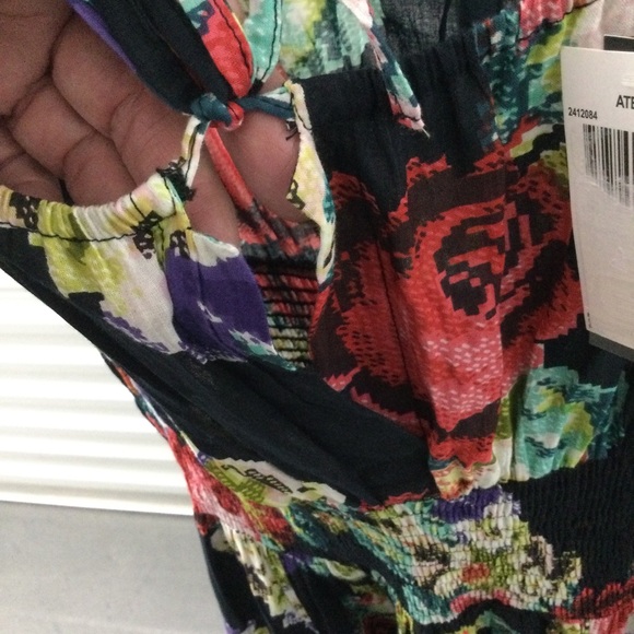 NWT Chelsea & Theodore lovely multicolored maxi dress, elastic waist - Picture 5 of 5